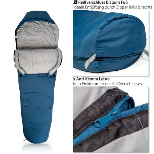 Outdoro® Schlafsack 3-4 Jahreszeiten für Outdoor & Camping im Frühling, Herbst & Winter - für Erwachsene – Bild 3